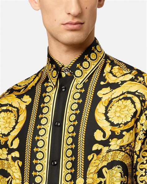 versace barocco printed shirt|barocco silk shirt.